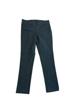 Suzie Shier dark charcoal gray skinny stretchy cigarette pants side zipper Sz M
